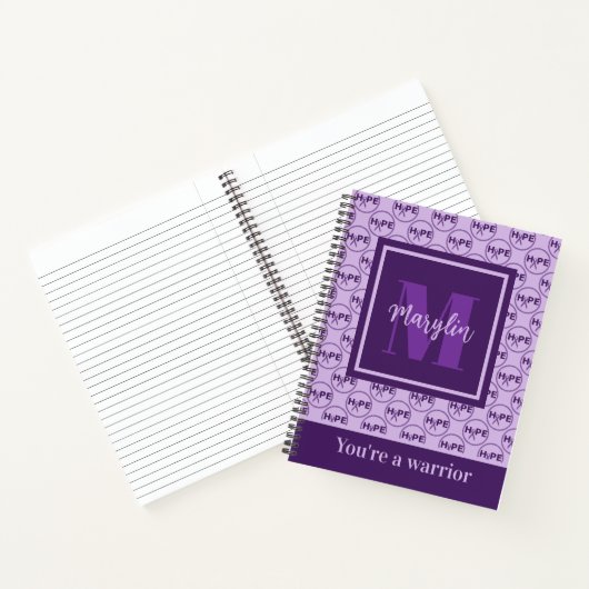 ALZHEIMERS BEWUSTMAKEN PAARSE MONOGRAM NOTITIEBOEK (Binnen)