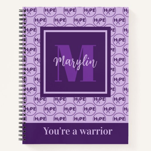 ALZHEIMERS BEWUSTMAKEN PAARSE MONOGRAM NOTITIEBOEK (Voorkant)