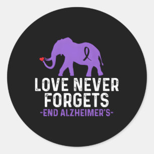 Alzheimers Bewustzijn Liefde Vergeet Nooit Einde A Ronde Sticker
