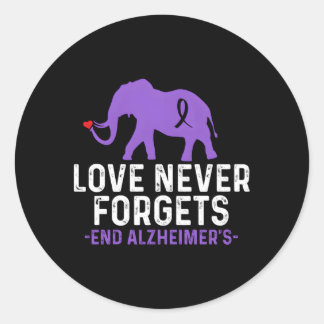 Alzheimers Bewustzijn Liefde Vergeet Nooit Einde A Ronde Sticker