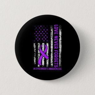 Alzheimer's bewustzijn strijd amerikaanse vlag VS Ronde Button 5,7 Cm