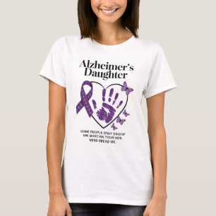 Alzheimer's Daughter Paarse Ribbon Bewustzijn Hart T-shirt