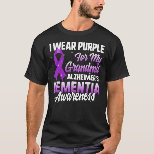 Alzheimer's dementie Bewustheid Ik Draag Paars voo T-shirt (Voorkant)