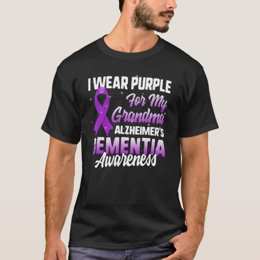 Alzheimer's dementie Bewustheid Ik Draag Paars voo T-shirt (Voorkant)