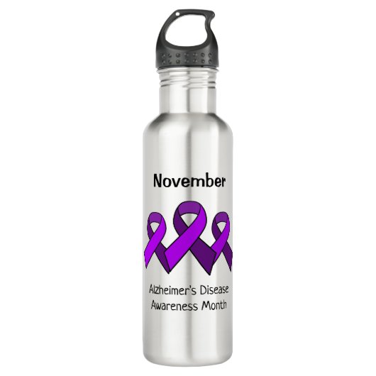 Alzheimer's Disease Awareness Maand - november Waterfles (Voorkant)