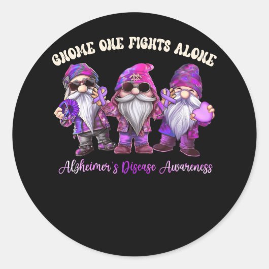 Alzheimers Disease Awareness maand Paarse lint G Ronde Sticker (Voorkant)