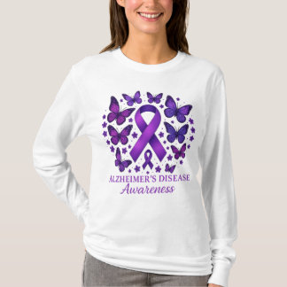 Alzheimer's Disease Awareness Paarse Ribbon T-shirt