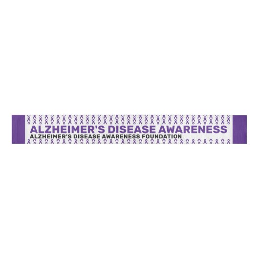 Alzheimer's Disease Awareness Pattern Ribbon Grosgrain Lint (Voorkant)