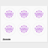 Alzheimer's Disease Awareness Purple Floral Ronde Sticker (Vel)