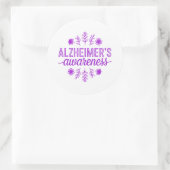Alzheimer's Disease Awareness Purple Floral Ronde Sticker (Tas)