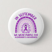 Alzheimer's Disease Awareness Purple Ribbon Ronde Button 5,7 Cm (Voorkant)