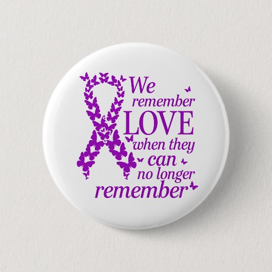 Alzheimer's Disease Awareness Purple Ribbon Ronde Button 5,7 Cm (Voorkant)