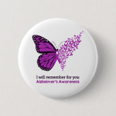 Alzheimer's Disease Awareness Purple Ribbon Ronde Button 5,7 Cm (Voorkant)
