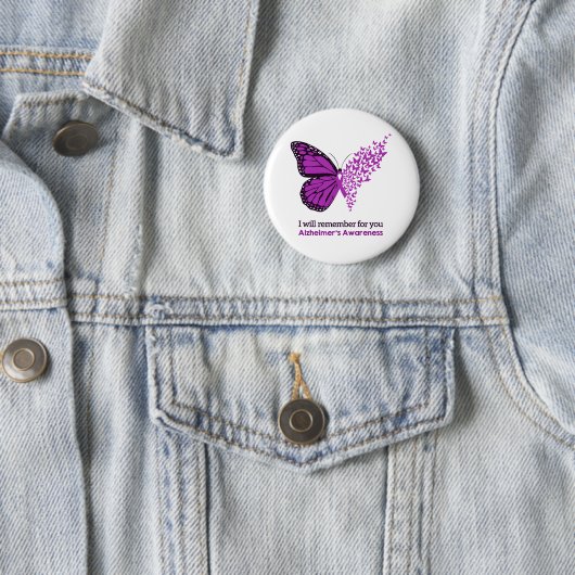 Alzheimer's Disease Awareness Purple Ribbon Ronde Button 5,7 Cm (In situ)