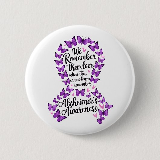 Alzheimer's Disease Awareness Purple Ribbon Ronde Button 5,7 Cm (Voorkant)