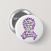 Alzheimer's Disease Awareness Purple Ribbon Ronde Button 5,7 Cm (Voorkant /achterkant)