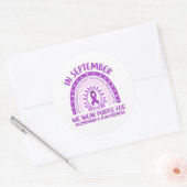 Alzheimer's Disease Awareness Purple Ribbon Ronde Sticker (Envelop)