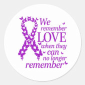 Alzheimer's Disease Awareness Purple Ribbon Ronde Sticker (Voorkant)
