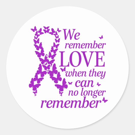Alzheimer's Disease Awareness Purple Ribbon Ronde Sticker (Voorkant)