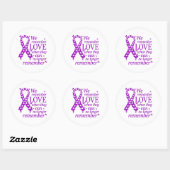Alzheimer's Disease Awareness Purple Ribbon Ronde Sticker (Vel)