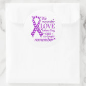 Alzheimer's Disease Awareness Purple Ribbon Ronde Sticker (Tas)