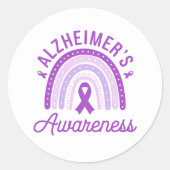 Alzheimer's Disease Awareness Purple Ribbon Ronde Sticker (Voorkant)