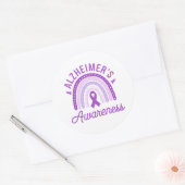 Alzheimer's Disease Awareness Purple Ribbon Ronde Sticker (Envelop)