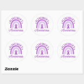 Alzheimer's Disease Awareness Purple Ribbon Ronde Sticker (Vel)