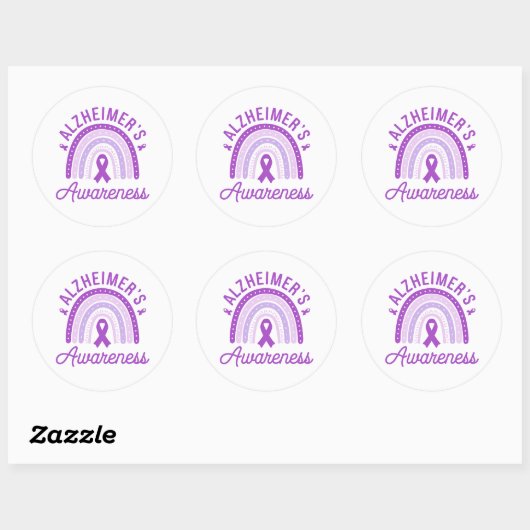 Alzheimer's Disease Awareness Purple Ribbon Ronde Sticker (Vel)