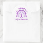 Alzheimer's Disease Awareness Purple Ribbon Ronde Sticker (Tas)