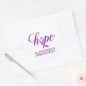 Alzheimer's Disease Awareness Purple Ribbon Ronde Sticker (Envelop)