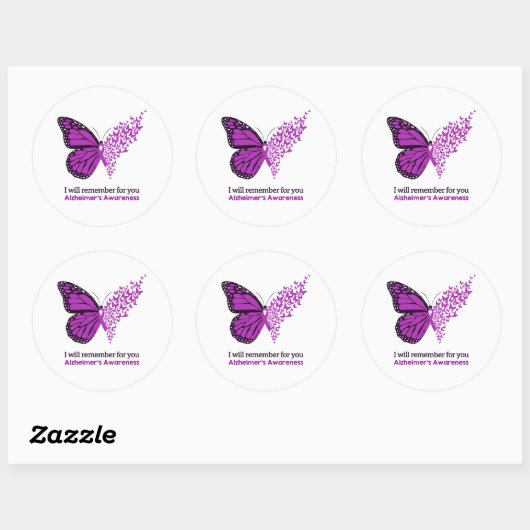 Alzheimer's Disease Awareness Purple Ribbon Ronde Sticker (Vel)