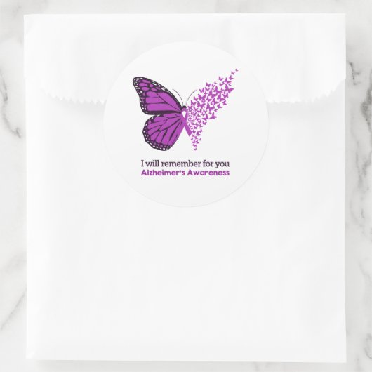 Alzheimer's Disease Awareness Purple Ribbon Ronde Sticker (Tas)