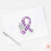 Alzheimer's Disease Awareness Purple Ribbon Ronde Sticker (Envelop)