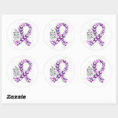 Alzheimer's Disease Awareness Purple Ribbon Ronde Sticker (Vel)