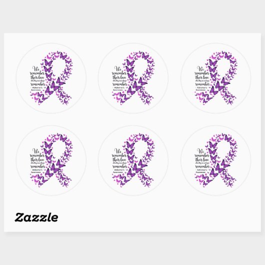 Alzheimer's Disease Awareness Purple Ribbon Ronde Sticker (Vel)