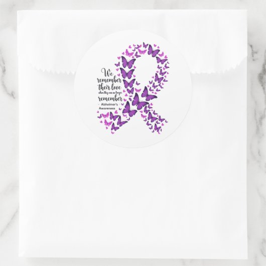 Alzheimer's Disease Awareness Purple Ribbon Ronde Sticker (Tas)