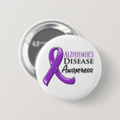 Alzheimer's Disease Awareness Rib Ronde Button 5,7 Cm (Voorkant /achterkant)