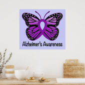 Alzheimer's Disease Awareness Ribbon and Butterfly Poster (Keuken)