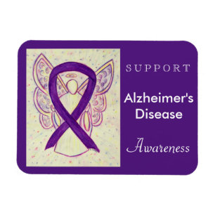 Alzheimer's Disease Awareness Ribbon Angel Magnet Magneet