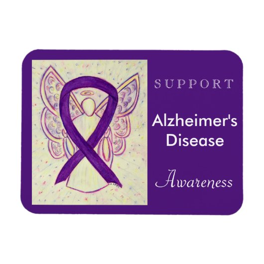 Alzheimer's Disease Awareness Ribbon Angel Magnet Magneet (Horizontaal)