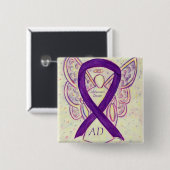 Alzheimer's Disease Paars Ribbon Angel Custom Pin Vierkante Button 5,1 Cm (Voorkant /achterkant)