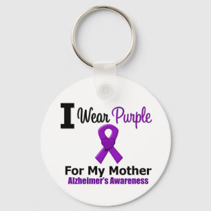 Alzheimer's Disease Paars Ribbon voor mijn moeder Sleutelhanger