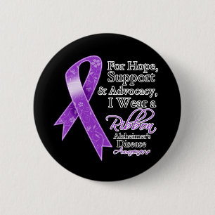 Alzheimer's Disease Support Hope Awareness Ronde Button 5,7 Cm