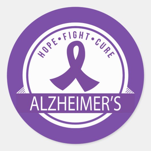Alzheimer's Hope Fight Cure-lint Ronde Sticker (Voorkant)