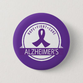 Alzheimer's Hope Fight Cure Ribbon Ronde Button 5,7 Cm