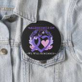 Alzheimer's Ribbon Fight Dementia Awareness Ronde Button 4,0 Cm (In situ)
