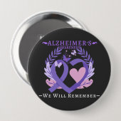 Alzheimer's Ribbon Fight Dementia Awareness Ronde Button 4,0 Cm (Voorkant /achterkant)