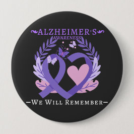 Alzheimer's Ribbon Fight Dementia Awareness Ronde Button 4,0 Cm