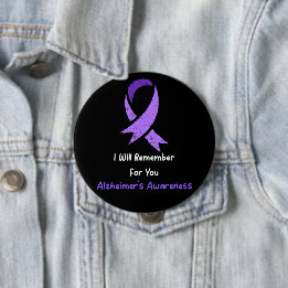 Alzheimer's Ribbon Fight Dementia Awareness Ronde Button 4,0 Cm